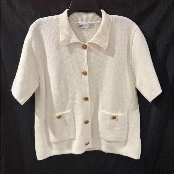 Zara Sweaters - Zara Cream Button-Up Cardigan